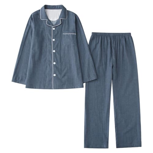 Pyjama en coton gaze haut de gamme TXQHD, l'élégance des manches longues d'automne pour couple