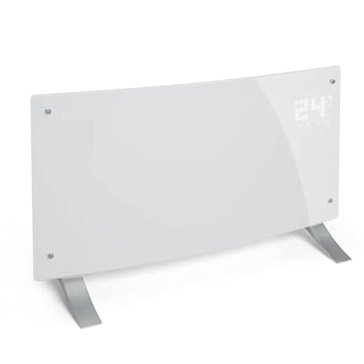 Klarstein Bornholm Curved Convector calefactor - Calefactor eléctrico , Radiador , 2000W , Modo ECO , Protección sobrecalentamiento y antisalpicaduras , Seguro para niños , Blanco