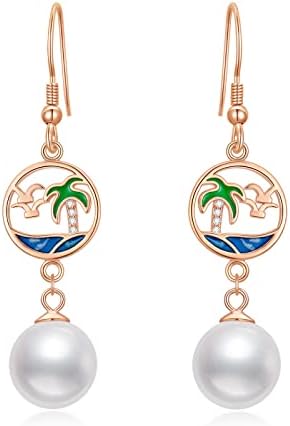 JOERPH 925 Sterling Silver Pearl Earrings Fashion Jewellery Christmas Gifts for Women Girls