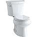Kohler K-3997-T-0 Wellworth Round-Front 1.28 gpf Toilet, Tank Locks, White
