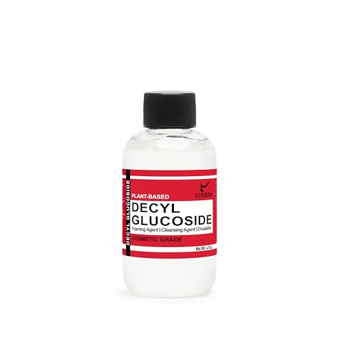 Lusera Decyl Glucoside Surfactant 4 fl oz Cosmetic Grade Plant-Based Nonionic Surfactant Mild Sulfate-Free Foam Booster for Shampoo Body Wash Sensitive Skin Cleanser