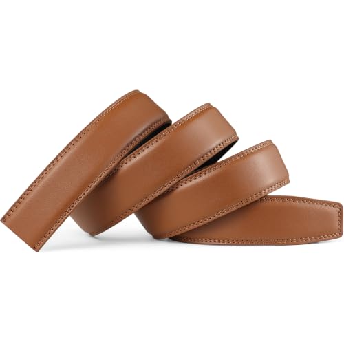 Image of Founders & C Mens Leather Ratchet Belt Strap Only 1 3 /8 inch Without Buckle,Replacement Strap Suitable for 40MM Slide Buckle