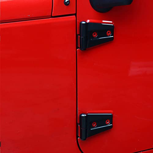 CheroCar Jeep Wrangler Door Hinge Covers for Jeep Wranlger Unlimited Rubicon Sahara Sports Accessories 2007-2018 JK JKU 4pcs Black