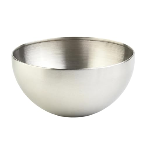 ステンレススチール製フルーツサラダボウル - 多用途スープ、ライスヌードル、ラーメンボウル、キッチン食器、食品容器、ミキシングツール(Silver,24x11cm)