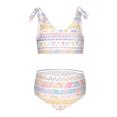 KLL Traditional Tribal Aztec Girls' Two Piece Bikini Sets Quick-Dry Swimsuits Swimming Suits Adjustable Strap
