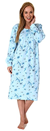 NORMANN-Waeschefabrik-Elegantes-frauliches-Damen-Nachthemd105-cm-Laenge-Knopfleiste-am-Hals-212-314-90-312