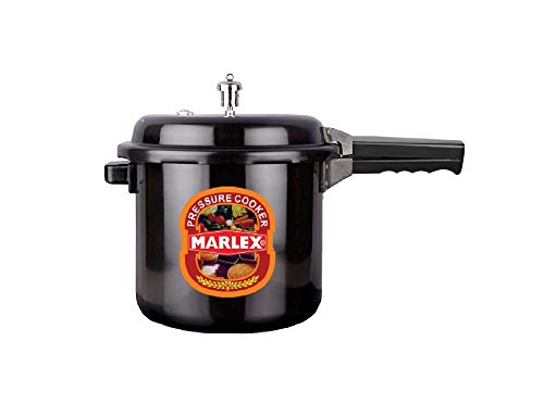 Image of Marlex Regular Premium Outer Lid Hard Anodized Aluminium Pressure Cooker, Black (9 Liters)