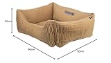 Trixie Hundebett Marley 60 x 50 cm in Ocker – eckiger Hundekorb für kleine Hunde - gemütliches Hundekörbchen mit hochwertigem Canvas Baumwollbezug - weich & waschbar - 37693