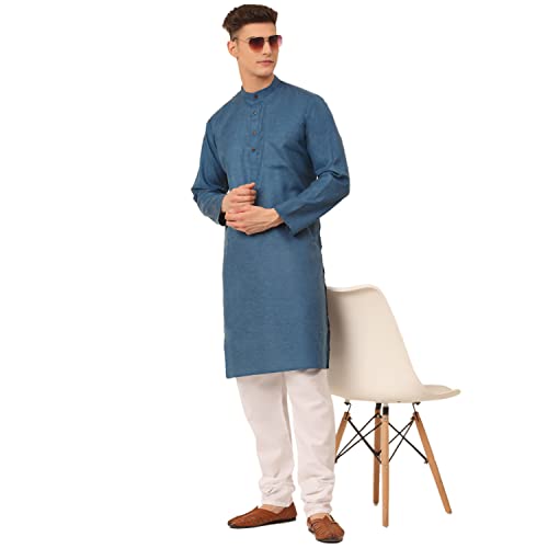 Image of Jompers Men's Cotton Ethnic Solid Kurta.