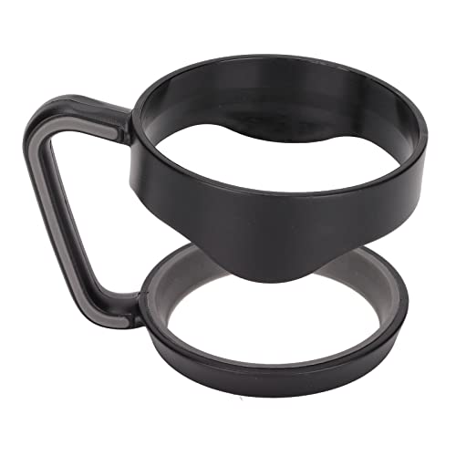 Non-Slip Rubber Cup Handle for Tumbler Travel Mug, Easy Carry Holder with Storage Box Compatible with Car Cup Holders (Black)