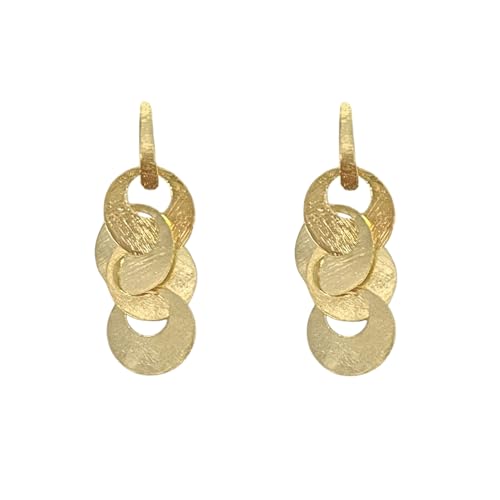 Malu Maiese - Long Wave Earrings, Damenohrringe mit 18 K Gold überzogen. Lange und Maxi-Ohrringe, Damenschmuck, leichter, vielseitiger und zeitloser Schmuck. Geschenk für Frauen (Gelbgold vergoldet)