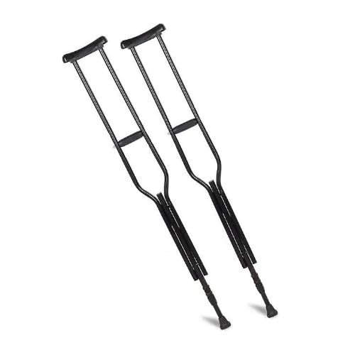 RUNMEX Under Arm Auxilary Crutch Pair Height Adjustable Men Women Old Age People Walking Stick Black (B0BWTYJTKS) Amazon Price History, Amazon Price Tracker