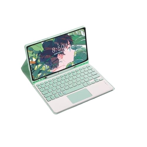 Funda teclado Samsung Galaxy Tab A9 Plus contra golpes con soporte ajustable en cuero PU verde