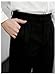 GORGLITTER Men's Wide Leg Pleated Dress Pants High Waisted Baggy Slacks Vintage Relaxed Fit Work Office Trousers Black Medium