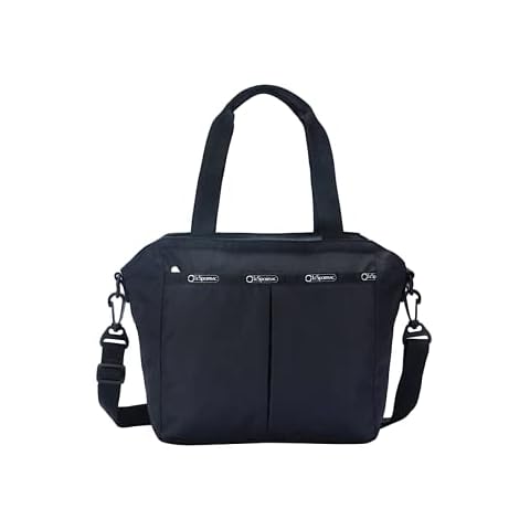 LeSportsac E-Black Large Ever Tote Handbag/Satchel & Convertible Crossbody + Top Handle Tote & Cosmetic Bag, Style 3802/Color E493, Recycled Black), One Size Cover