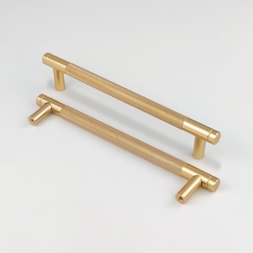 Pexintek 2 Pack Gold Modern Cabinet Handles 160mm Hole Centers Kitchen Bathroom bedrooms Study Furniture Door Vintage Pulls with Screws for Cupboards Drawer Wardrobe Dresser (Gold)