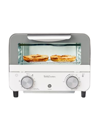 Betty Crocker Mini Toaster Oven, Compact Countertop Oven for Dorms,