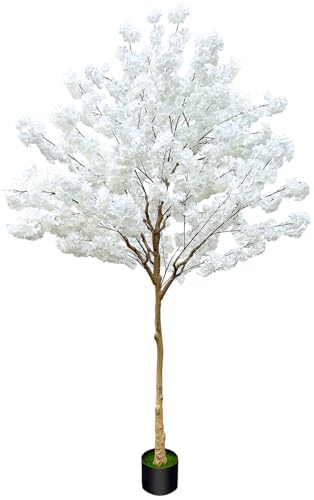 DOOUWANT Artificial Cherry Blossom Tree 8.5ft, White, Fake Cherry Tree
