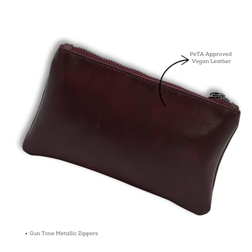 Image of VISMIINTREND Stylish Wine Gradient PU Pencil Pouch for Girls - Waterproof, Durable Zipper Case for Office Supplies and Return Gifts