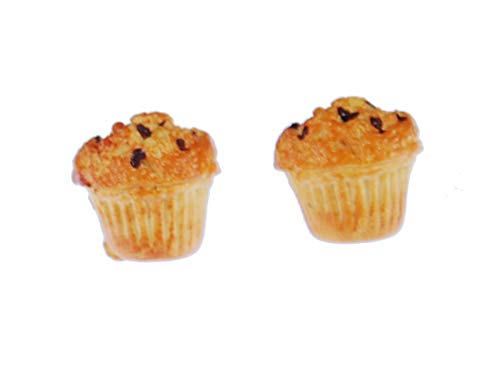 Muffin Earrings Ear Studs Earstuds Miniblings Tart Blueberry CuPCake Beige