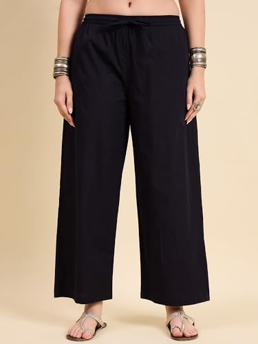 Image of Nermosa Women's Loose Cotton Relaxed Fit Palazzo