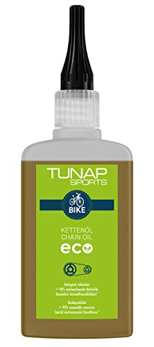 TUNAP SPORTS Kettenöl eco - 100 ml Tropfflasche| Biologisch abbaubar| Nachhaltig | E-Bike Ready | Fahrrad Langzeit-Schmierung für Ritzel, Schaltwerk und Kette