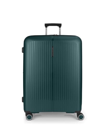 Gabol - Maleta Grande Expandible Brooklyn 51x75x31/34 cm - Equipaje Ligero 4,5kg con Capacidad 109/119,6L - 4 Ruedas Dobles 360° y Cerradura TSA - Diseño Español en Polipropileno - Verde Oscuro