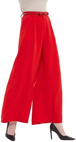 Tronjori Womens High Waist Casual Wide Leg Palazzo Business Pants