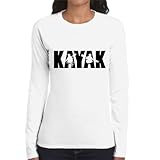 the Fan Tee Camiseta de Adulto de Manga Larga de Mujer Deportes Kayak Transportar para Lago, Mar y Río, Remo, Deportivos, Aventura, Adrenalina, Kanoa, Piragua 002 L