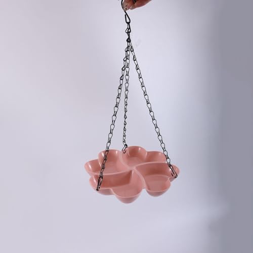 Mangeoire à oiseaux suspendue rose avec crochet accessoire extérieur pour jardin - 6