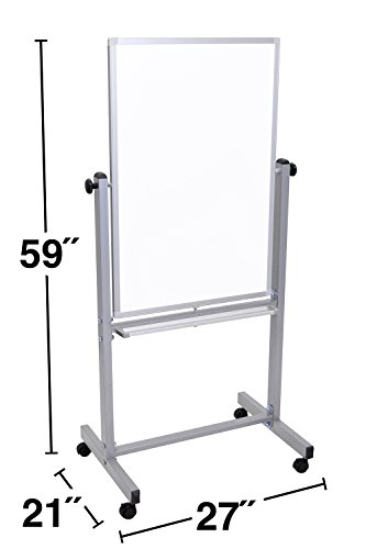 Offex Mobile Magnetic Whiteboard On Wheels, Free Standing Double-Sided Dry Erase White Board For Teachers, Students, Children, Classroom, Office - 24"W X 36"H #TOP2