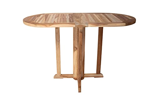 SAM Balkontisch Manoi, Teakholz massiv, klappbarer Gartentisch, 120 x 60 cm oval, Klapptisch für Balkon, Terrasse und…