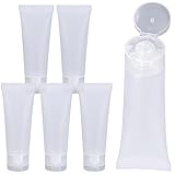 UPSTORE 6 Pcs 100ML /3.38oz Reusable Empty Plastic Squeeze Bottles with Flip Cap Travel Size Soft Tubes Bottle Makeup Toiletry Cosmetic Containers for Facial Cleaning Shampoo Essence