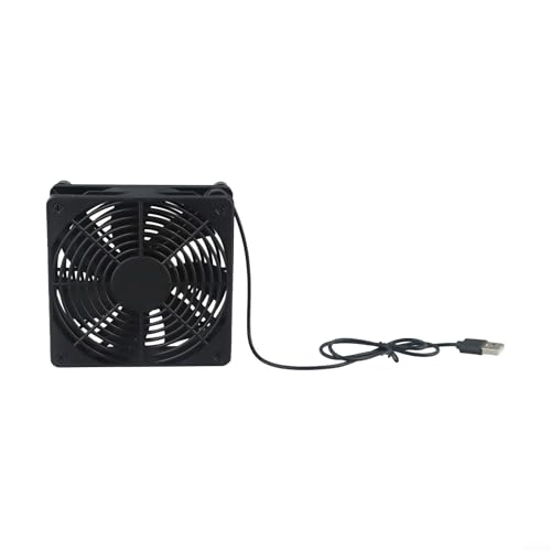 Ventilador de refrigeración alimentado por USB de 120 mm para routers y consolas, ofrece un flujo de aire de 56 CFM para una refrigeración óptima del dispositivo (A)
