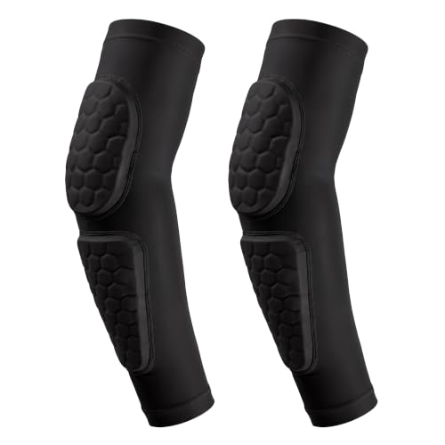 GUOZI Arm Elbow Sleeves, [2 Pack] Honeycomb Crashproof Arm Elbow Pads for Youth Adult Sports...