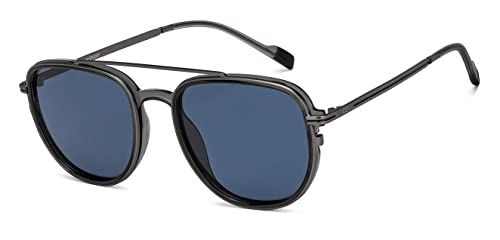 Image of Hip Hop Gold Full Rim Pilot Branded and Stylish Sunglasses For Men & Women | Polarized and 100% UV Protected | Medium | LK S15197