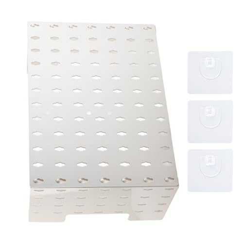 Pegboard Wall Mounted Storage Rack Multi Function Gas Water Heater Pipe Cover with Adhesive Pads for Kitchen Home Organization PET Material 3 Pieces (L)