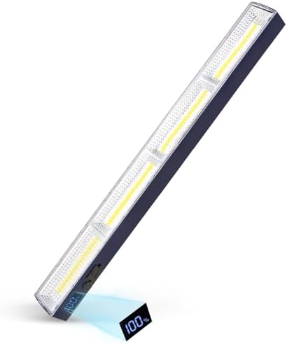 Magnetic Light BAR,15.75-inches 7500mAh 8000 Lumens Rechargeable Portable Lamp Built-in 216-LED Bulbs,with Handy Hook with 2 Magnets Endurance