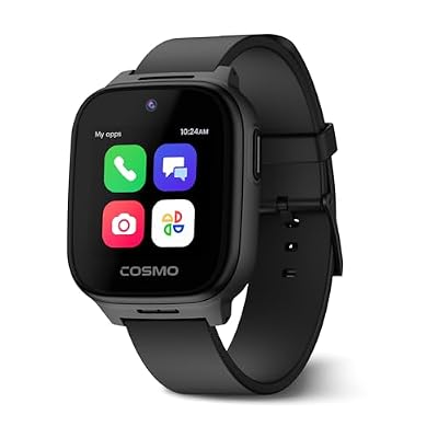 JrTrack Kids Smart Watch by Cosmo | Best Kid-Safe Phone Watch | Precision Real-Time GPS Tracking | Call, Text, Activity, School Settings | Spotify Music | Parental Controls | SOS & Safety Alerts