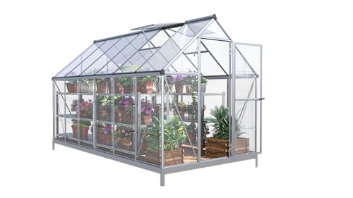 Papajet YPG101 6X12 Ft Hybrid Polycarbonate Greenhouse Walk-In Hobby Greenhouse 3 Vent Window thumb #7