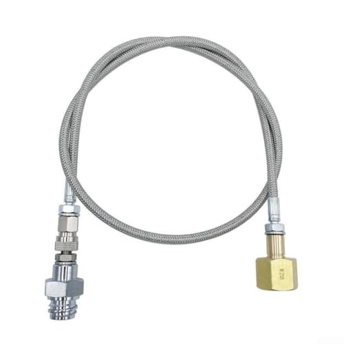 Adaptateur de tuyau haute pression pour gazéificateur d'eau domestique bleu, adaptateur de cylindre pour machine à soda avec connecteur ACME W21.8-14, conduite de gaz en métal pour grand réservoir, 90