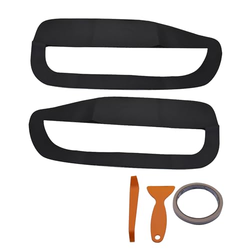 Thomletha Artificial Leather Car Front Door Panel Insert Cards Cover 2Pcs Replacement for Mustang 2005-2009 Black