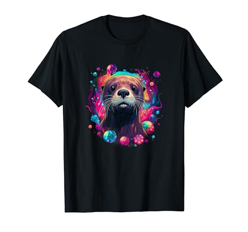 Colorido Kawaii Sea Otter River Otter Girl Ocean Animal Camiseta