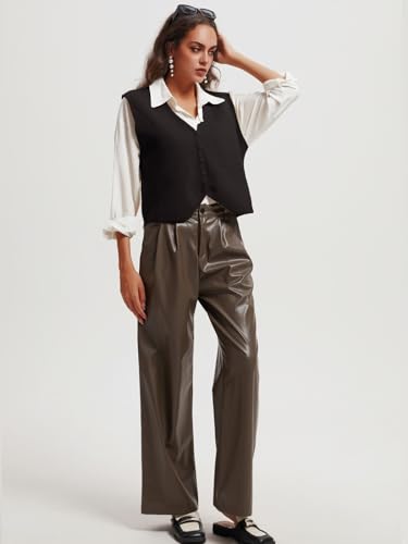 Image of Wowcarbazole Women's Cropped Sweater Vest Sleeveless V Neck Button Down Casual Knit Cardigan Vest Trendy Knitted Tank Tops