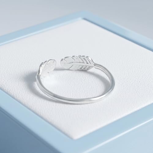 Bague ailes d'ange double plume en argent sterling 925 ajustable - 6