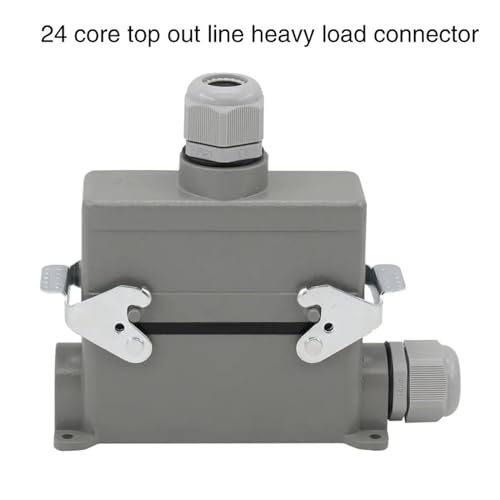 Conector industrial resistente 24 pines gris lateral miniatura 6