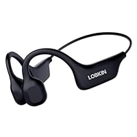 LOBKIN Auriculares Conduccion Osea, Open Ear Auriculares Deportivos Bluetooth 5.3, Cascos Oseos Inalambricos IPX5 Impermeables para Fitness, Correr, Conducir