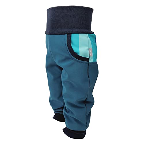 Lilakind“ Baby Kinder Softshellhose Pumphose Matschhose Regenhose mit Hosentaschen Uni Gestreift Fuchsia Gr. 80/86 - Made in Germany Cover