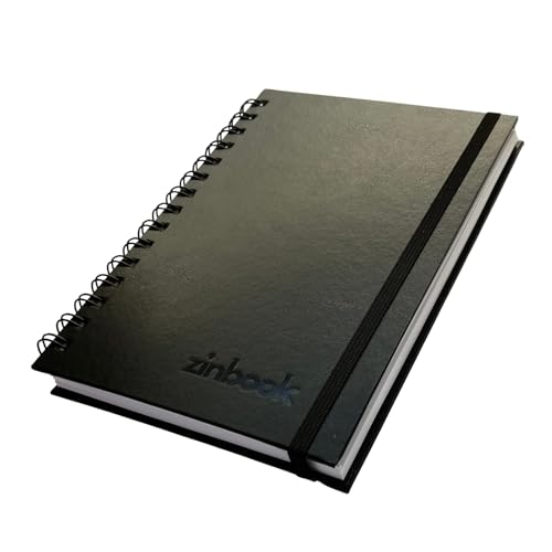 Sketchbook Caderno De Desenho A5 Capa Dura Folha Branca Sem Pauta 150g Wire-o zinbook