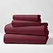 Mellanni 100% Cotton 4 Piece Flannel Sheets Set - Deep Pocket - Warm - Super Soft - Breathable Bedding (King, Burgundy)